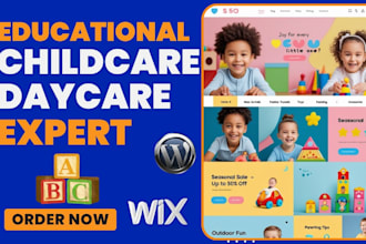 build childcare website kindergarten daycare preschool education nursery website