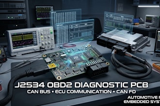 design j2534 obd2 automotive diagnostic pcb for ecu communication and can bus