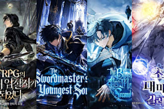 draw webton cover webnovel light novel, shonen cover art book cover art
