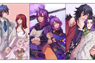 design original anime and manga characters, oc sheets and turnaround art