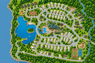 design custom vector map, rv park, campground, or site map in illustrator