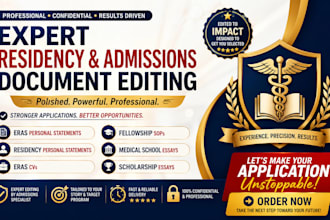 edit your eras residency personal statement, sop and eras CV