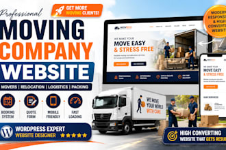 design a moving company website for movers and relocation business