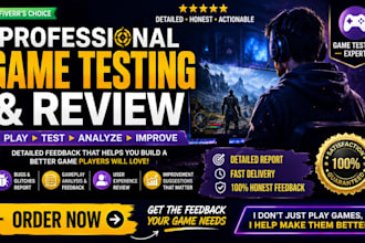 professionally test review and give feedback on your game