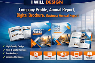 design company profile, annual report, digital brochure, business annual report