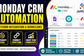 build monday CRM system jotform integration monday automation monday vibe coding