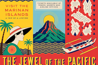 design vintage, retro and art deco travel posters
