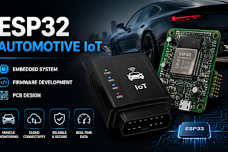 design esp32 embedded system, mcu firmware, pcb layout for automotive iot device