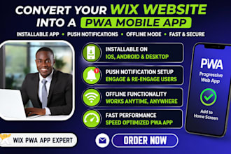convert wix website to pwa mobile app wix velo web app with push notification