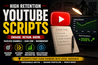 write youtube script for faceless channels