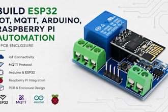 build esp32 iot, mqtt, arduino, raspberry pi automation and pcb enclosure