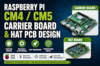 design custom raspberry pi cm4 cm5 carrier board and hat pcb