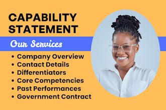 design a government capability statement for government contract