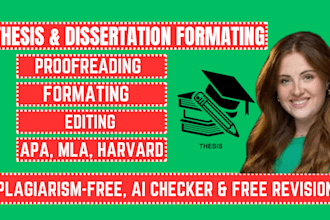 format your thesis in apa, mla or harvard style