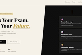 create a modern coaching website landing page