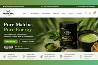 design sales converting matcha shopify store green tea store coffee website
