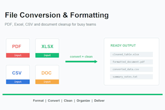 convert PDF excel CSV files and format documents