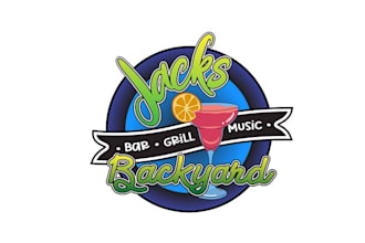 design grill bar and music venue backyard logo