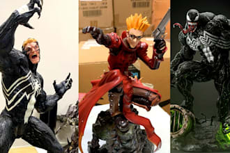 3d print and paint action figure resin anime figure 3d statue miniature painting