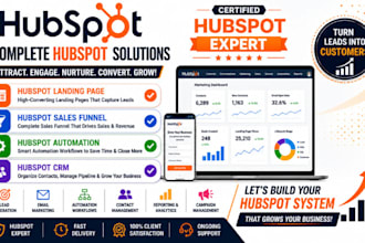build hubspot landing pages, sales funnels, and automation