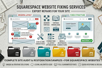 fix squarespace website errors formatting and layout structure issues