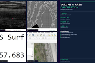 calculate volume and area from your drone survey or raw measurement data