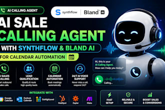 ai calling agent ai sale calling with synthflow bland ai for calendar automation