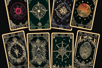 draw tarot cards and oracle cards as digital art