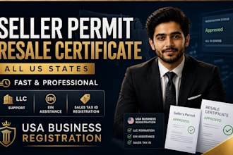 register seller permit, resale certificate and sales tax id for all US states