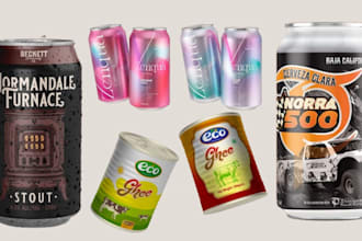 design premium beverage can label and beer can package
