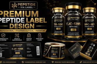 create premium peptide vial label design for supplement products