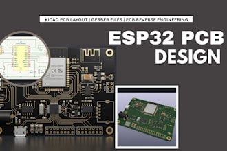 do custom esp32 pcb design, kicad, gerber files, and pcb reverse engineering