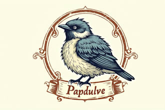 design a unique bird vintage logo in 1 day