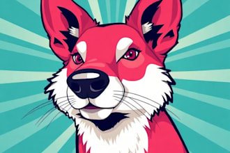 create professional animal pop art illustration with vibrant colors