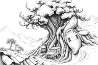 create an amazing pen and ink illustration for you