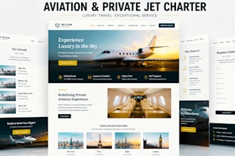 design wordpress aviation website private jet charter aircraft rental website