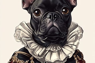 awesome custom pet portrait, dog portrait, cat portrait