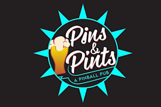design monogram fun creative logo for pinball pub bar