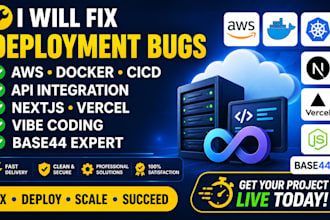 fix deployment bugs aws docker cicd api integration nextjs coding replit base44