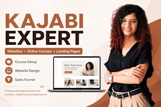 be kajabi expert for kajabi online courses websites and landing pages