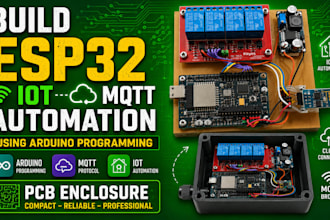 build esp32, iot, mqtt automation using arduino programming, and pcb enclosure