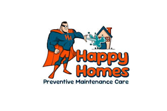 design professional cleaning happy homes logo