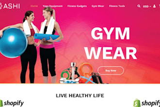 design premium shopify fitness store, spa health and wellness dropshipping store