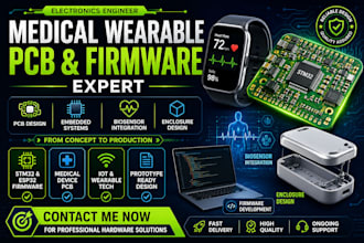 medical wearable pcb, embedded firmware biosensor integration, product enclosure