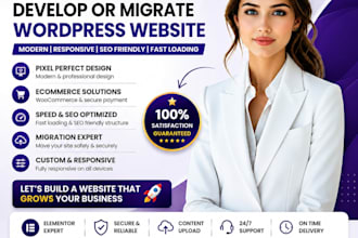 create modern wordpress website, landing page or business website