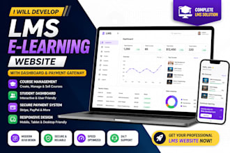 develop an lms e learning website with dashboard and payment gateway