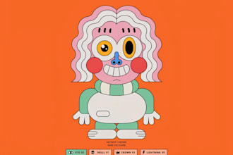design cartoon characters for nft collections with metadata