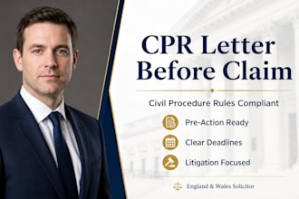 draft a cpr compliant UK solicitor letter before claim