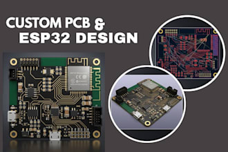 create custom pcb board design, kicad layouts, esp32 circuit, and gerber files