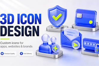 create custom 3d icons for interface platform
